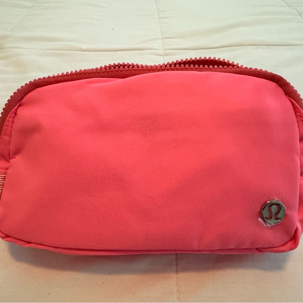 Lululemon Athletica Salmon Pink Cosmetic Bag with Zipper Closure